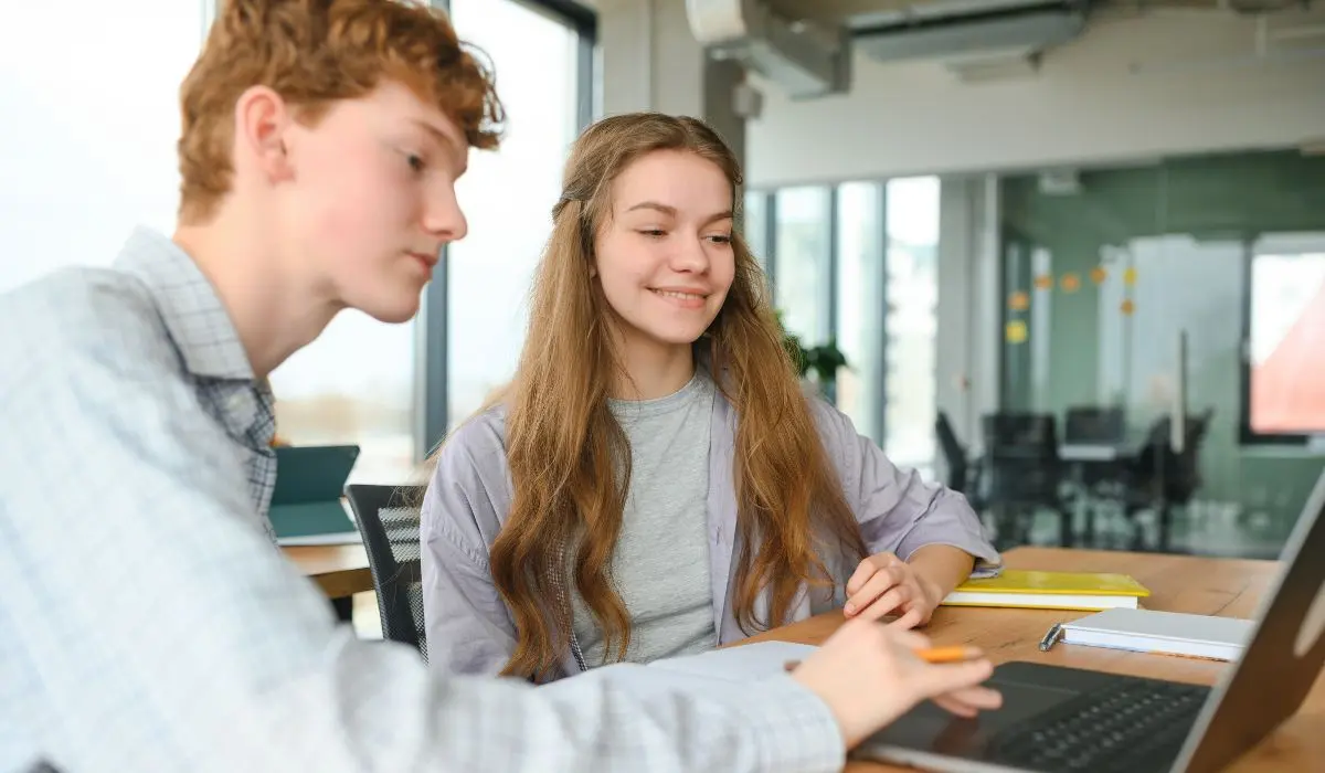 Students collecting data